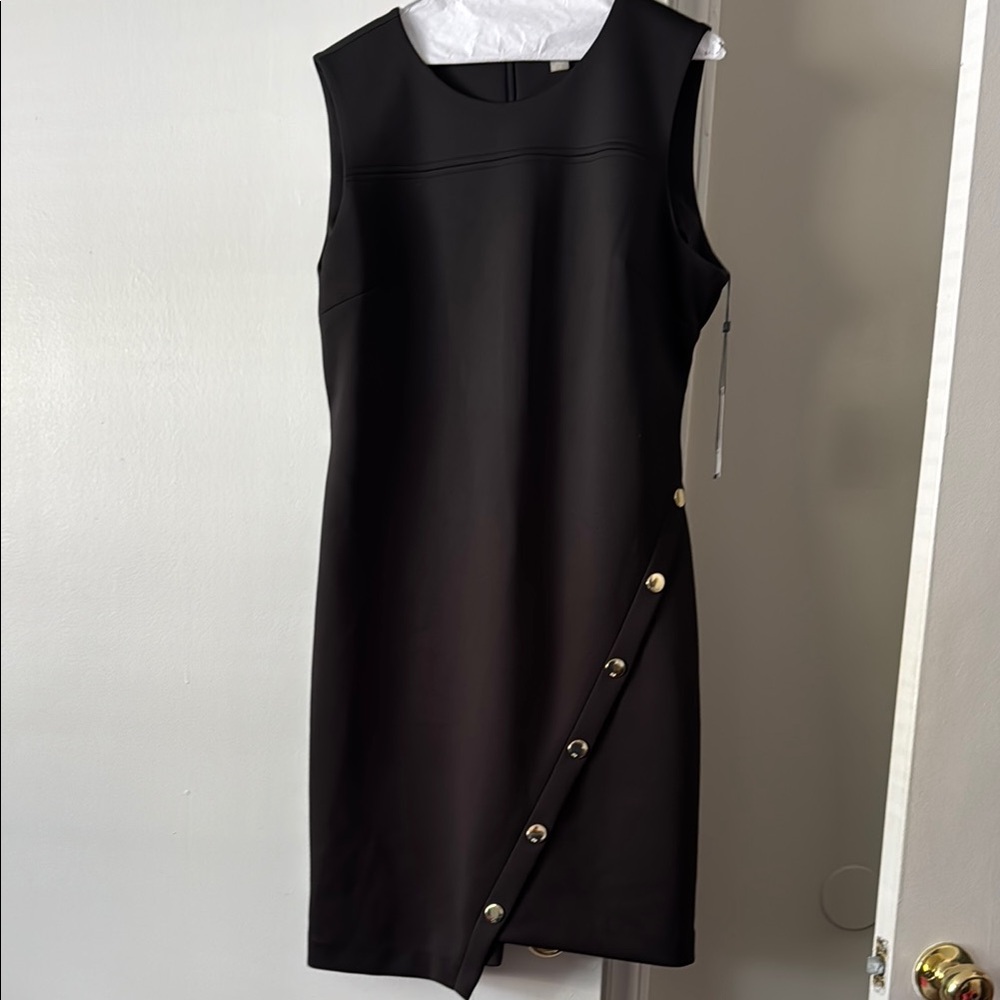 Tommy Hilfiger Black Asymmetrical Sheath Dress